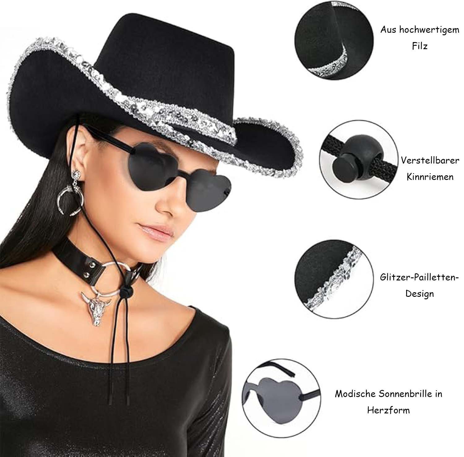 nsihing Cowboyhut CowboyHut Damen Herren Fashion Westernhut Cowboyhüte