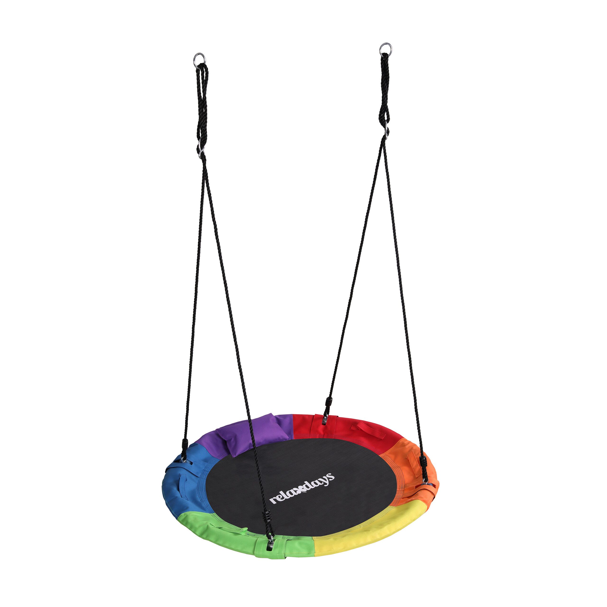 relaxdays Nestschaukel Kinder mit Kissen & Griffen, (2-tlg), Bunt, 100 cm