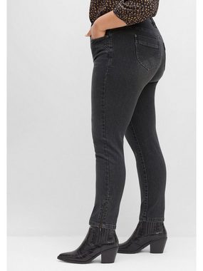 Sheego Stretch-Jeans Große Größen mit Zippern am Saumabschluss
