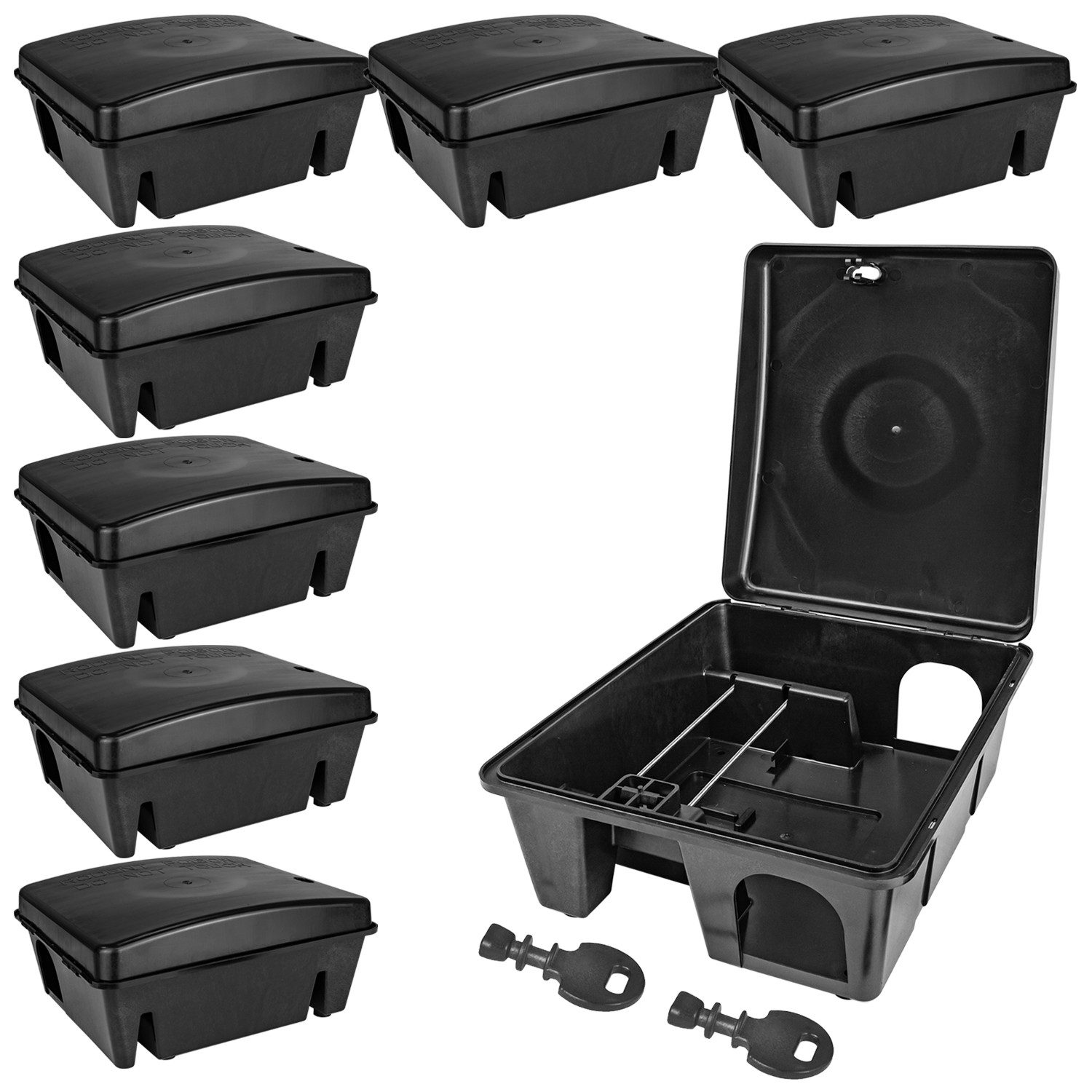 Petigi Lebendfalle 8x Köderstation Mäusefalle Mäusebox Köderbox Rattenbox Nagerstation