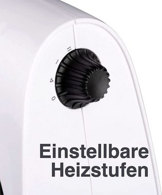 TK Gruppe Heizlüfter Design Elektroheizung 2000 W weiß - Heizlüfter - Mobiles Heizgerät, Tragegriff