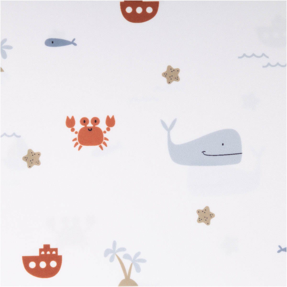 SCHÖNER LEBEN. Stoff Badeanzugstoff UPF 50 bi-elastisch recycelt Wale wollweiß 1,50m br, aus recyceltem Material