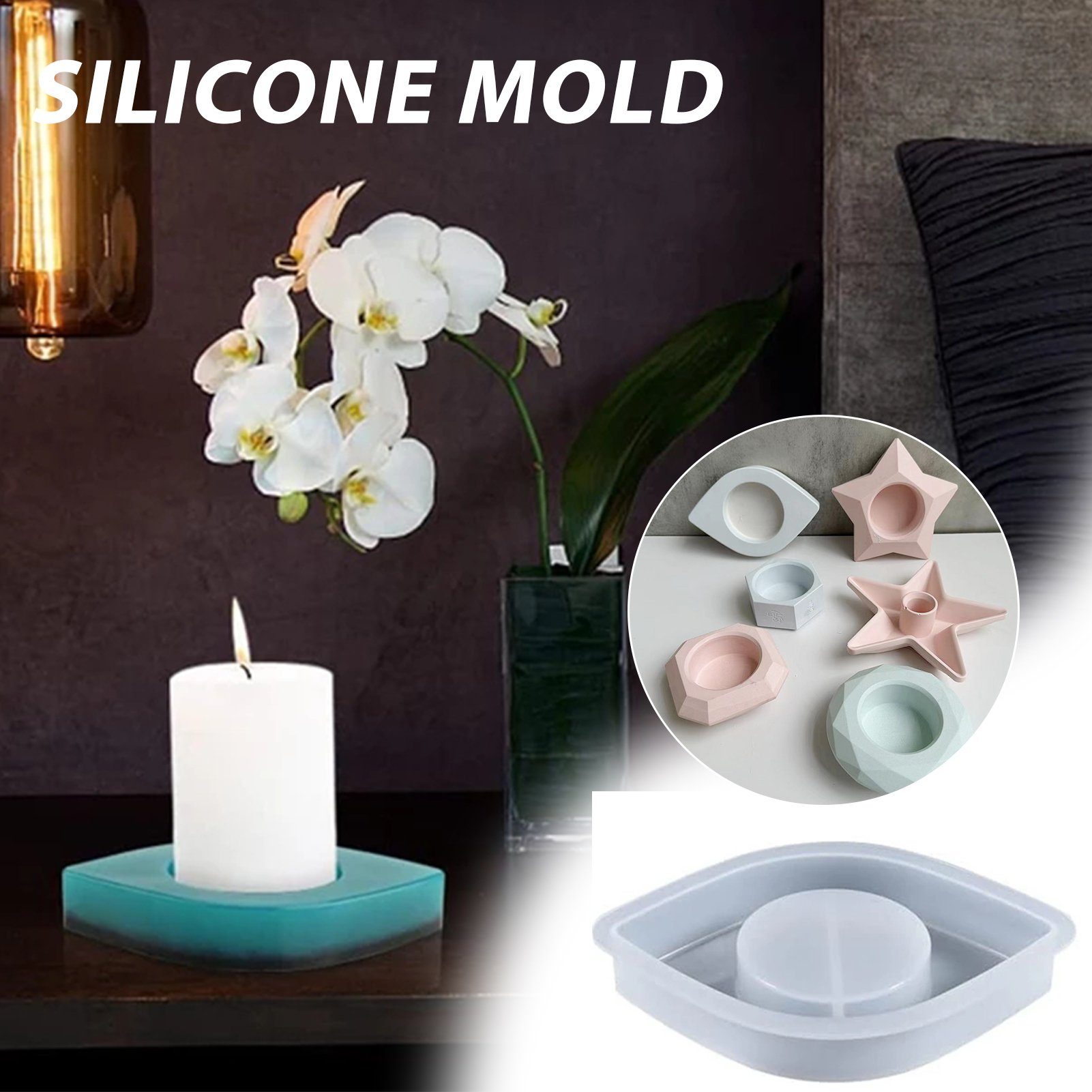 Silikonform Silikonform Hand-Kerzenständer-Silikon-Schablone, Blusmart Mehrzweck-DIY-Aufbewahrungsbox,