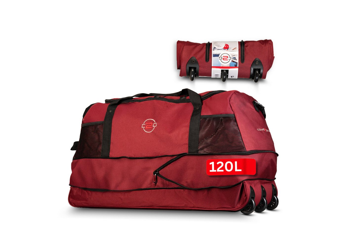 cocoono Reisetasche Faltbare Reisetasche mit Rollen 120 L – XXL Rolltasche