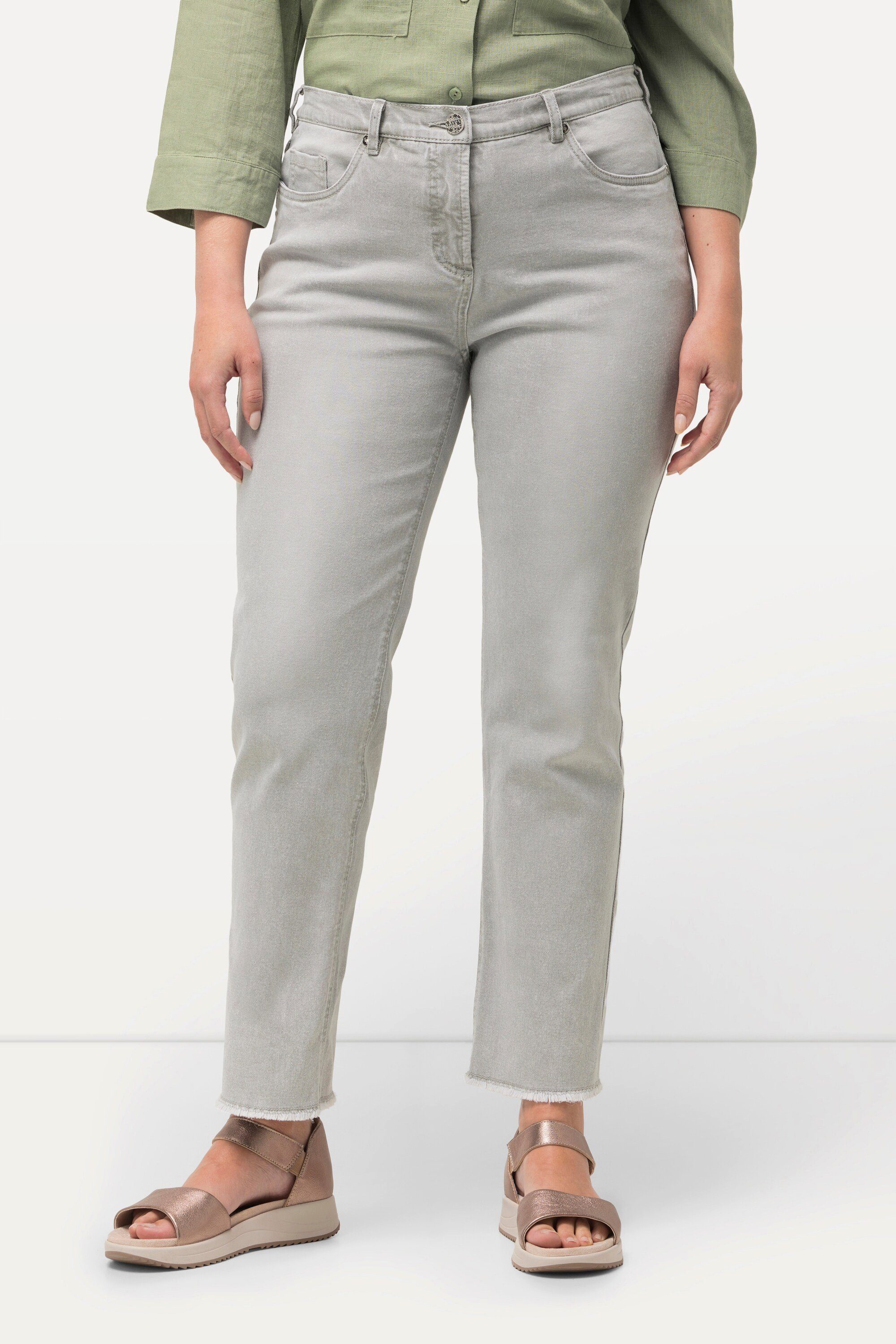 Ulla Popken Röhrenjeans Jeans Sarah Fransensaum günstig online kaufen