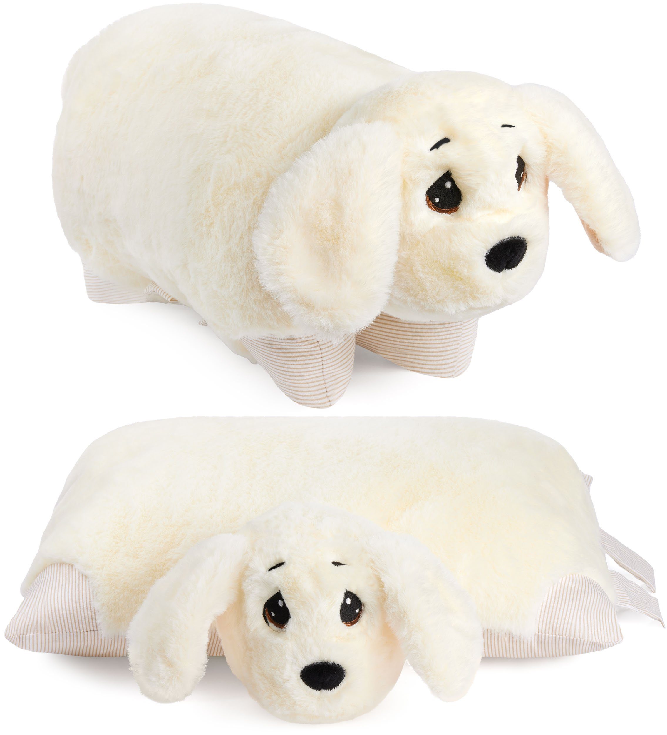 BRUBAKER Kuscheltier Kuscheltierkissen Hund - 2 in 1 Plüschtier und Kuschel günstig online kaufen