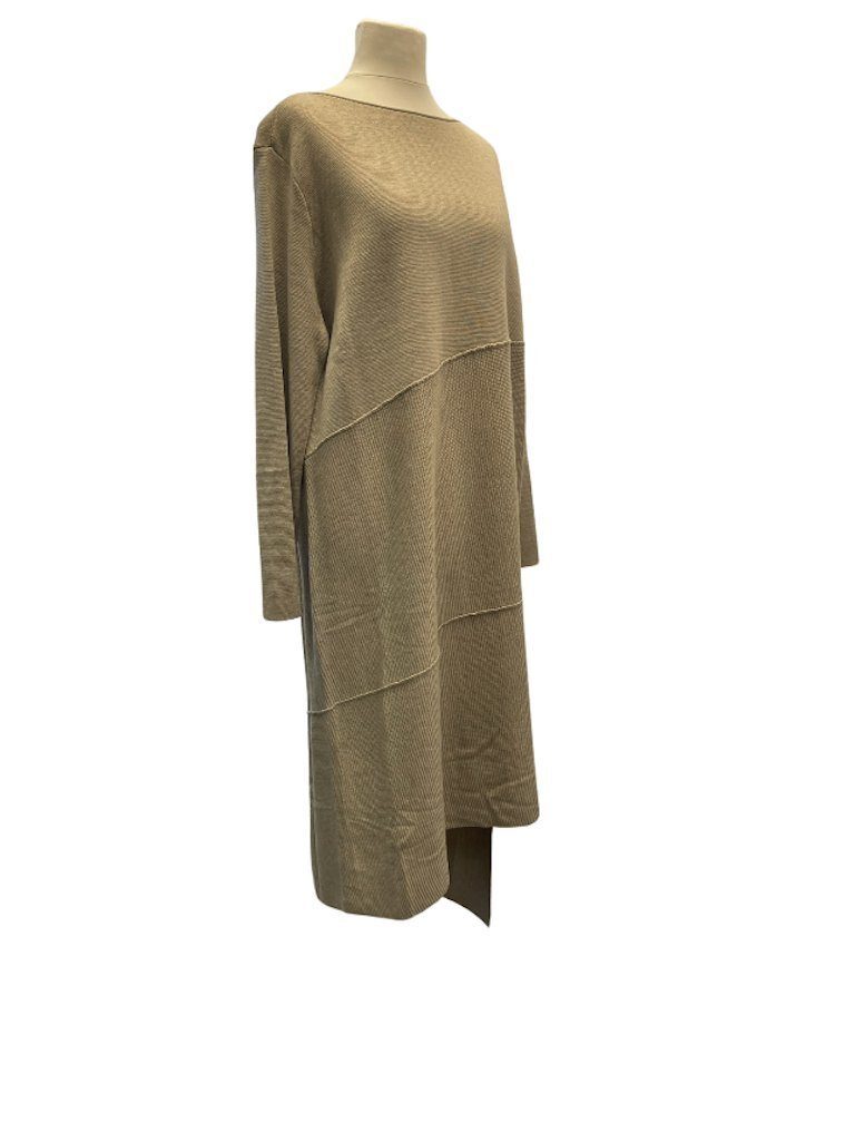 Bara Asymmetrisches Longpulli Strickkleid BZNA Beige Tunikakleid Kleid