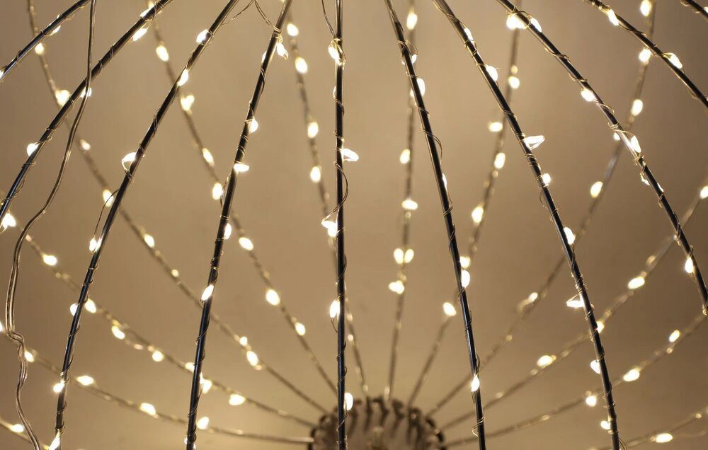 Home-trends24.de LED Kugelleuchte LED Kugel Groß Weihnachten Silber Warmweiß Kugelleuchte Deko, LED fest integriert – Bild 4 von 5