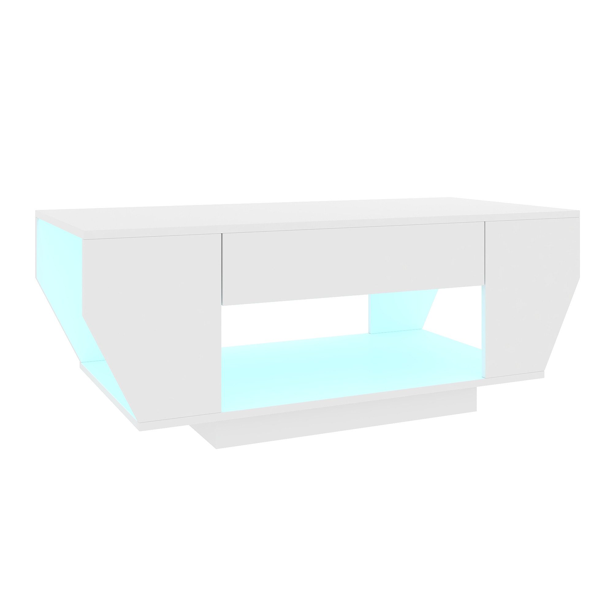 radelldar Couchtisch Wohnzimmertisch mit 2 Schubladen hochglanz,106x50x41cm günstig online kaufen