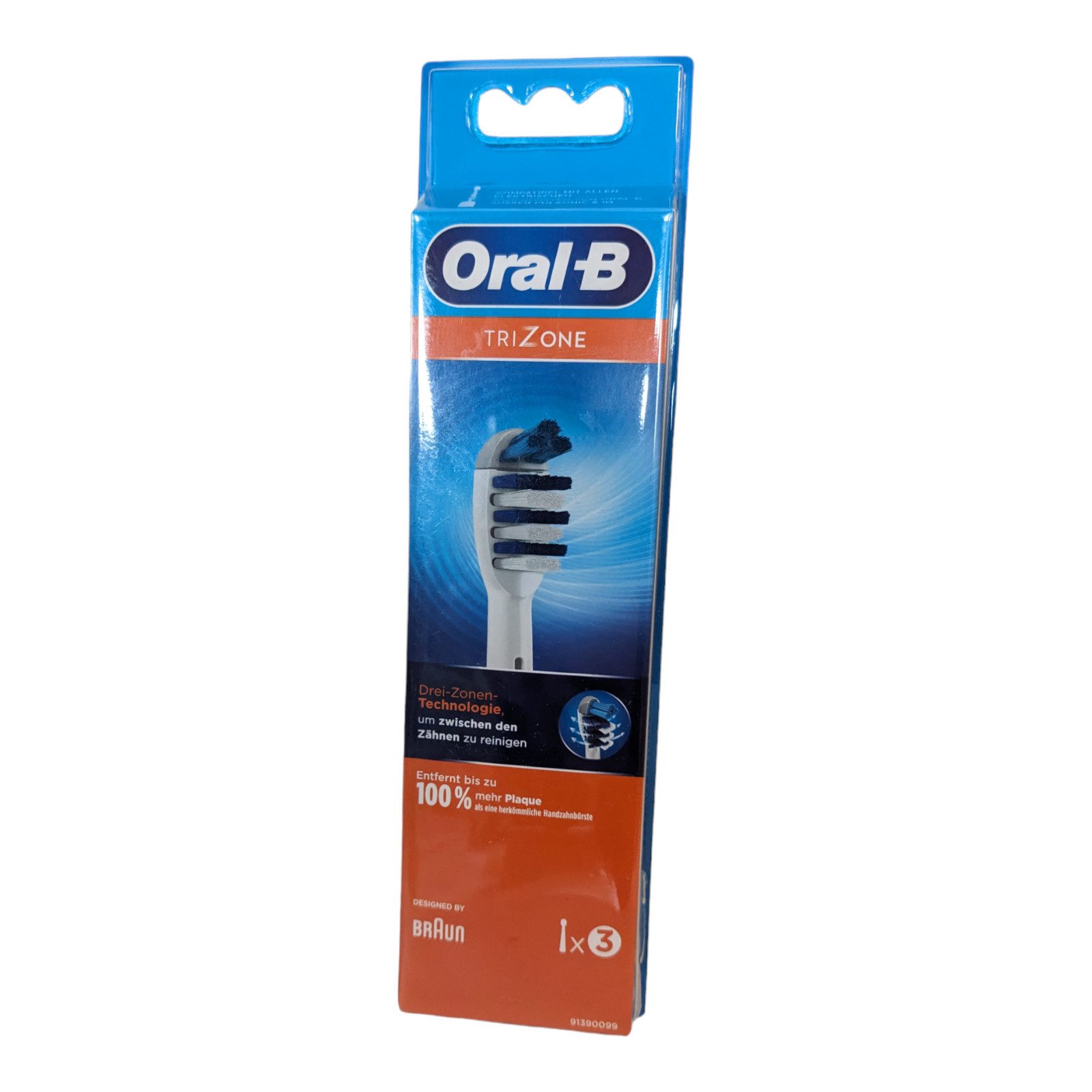 Braun Aufsteckbürsten Oral-B TriZone Aufsteckbürsten für elektrische Zahnbürste, 3 Stück, Im Lieferumfang sind 3 Oral-B Ersatz-Aufsteckbürsten enthalten.