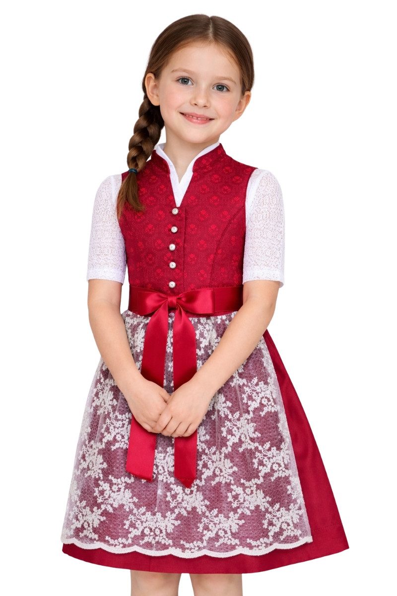 Isar-Trachten Dirndl Kinderdirndl 2tlg. - CARLY - rot
