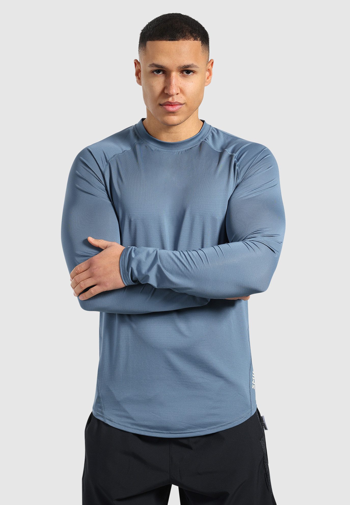 Smilodox Longsleeve Powerfit, Slim Fit Atmungsaktives Langarmshirt Schnelltrocknendes strapazierfähiges Funktionsshirt, Sport Laufen Gym