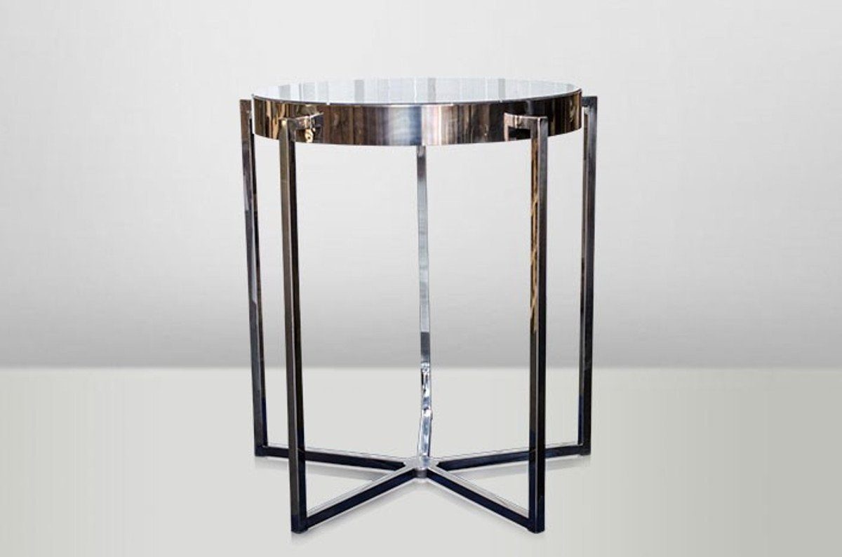 Casa Padrino Beistelltisch Art Deco Beistelltisch Schwarz Metall / Marmor 65 x 65 cm- Jugendstil Tisch - Möbel Blumentisch
