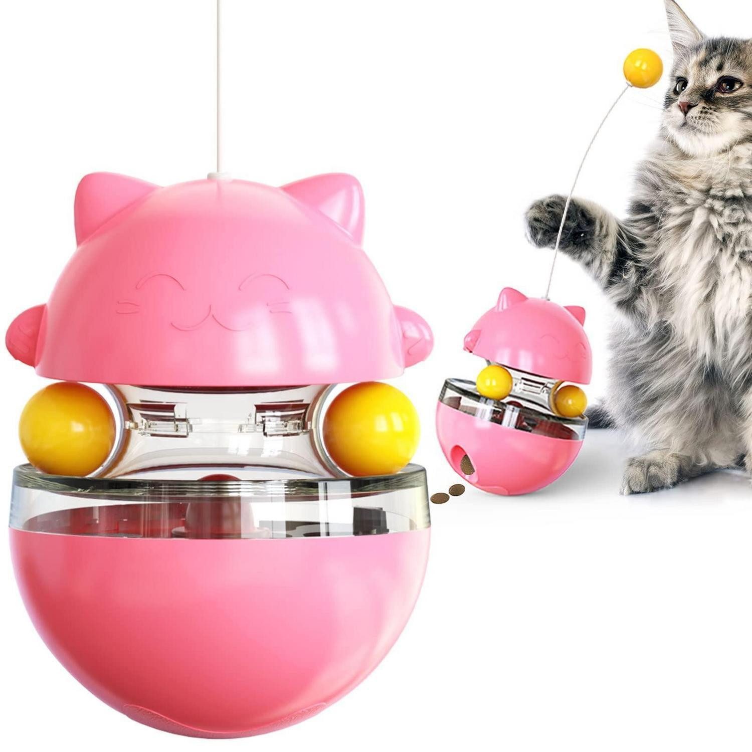 LuxusKollektion Tier-Aktivitätsspiel Katzenspielzeug Wackel mit Futterspender rosa, Kunststoff