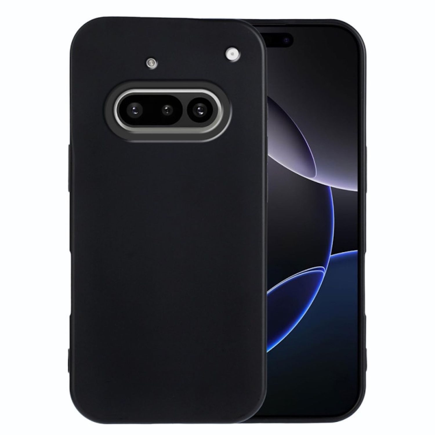 Wigento Handyhülle Für Nothing Phone 3a Silikon TPU Schutz Hülle Dünn Flexibel Schwarz, Stilvolle TPU Hülle, präzise Aussparungen, schützend