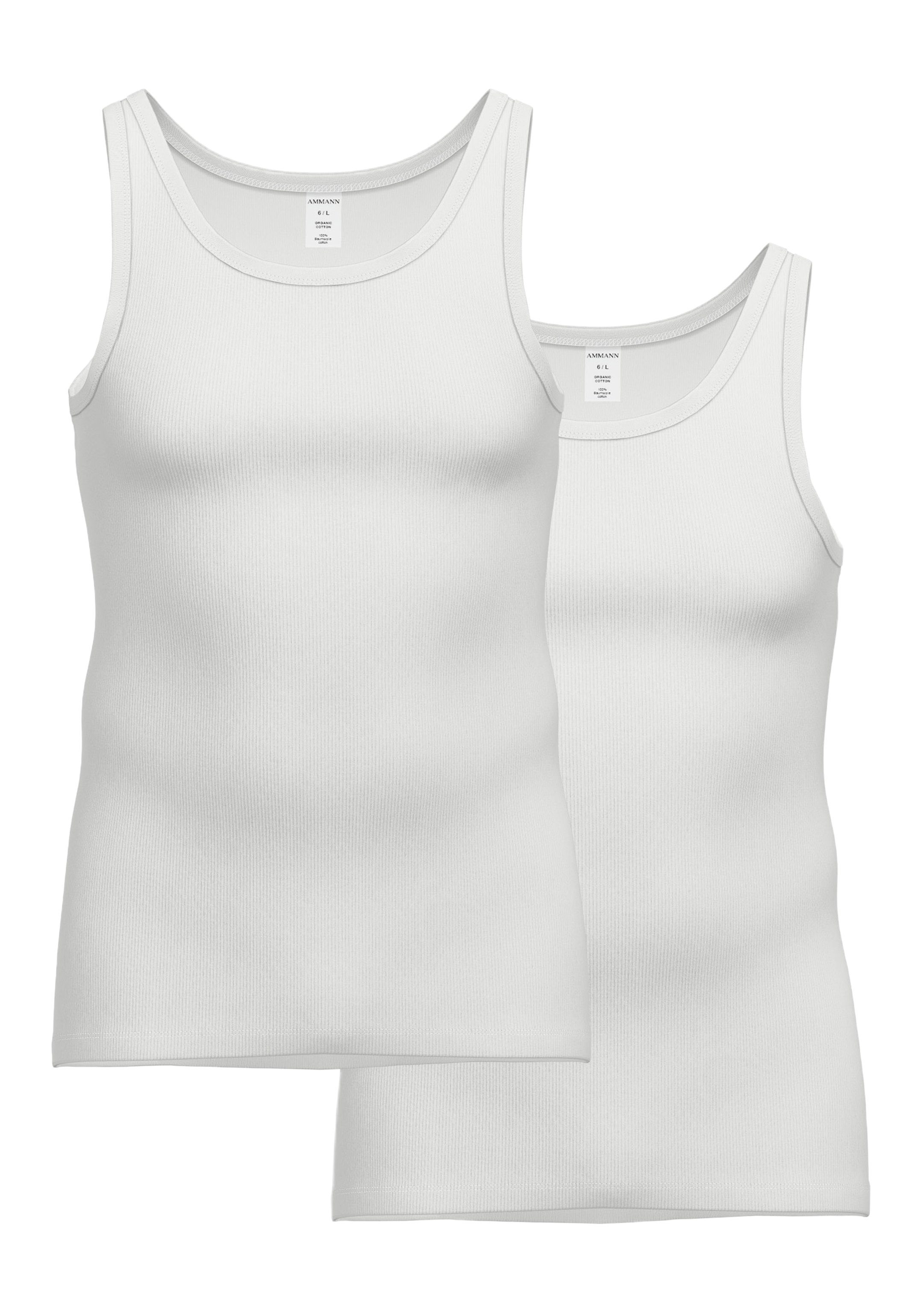 Tanktop / Doppelripp Ammann Unterhemd Weiche Baumwolle Bio-Baumwolle 2-St) 2er (Spar-Set, Organic Unterhemd Cotton Pack - -