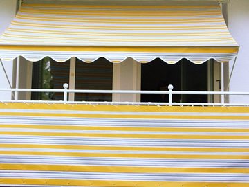 Angerer Freizeitmöbel Klemmmarkise gelb-grau, Ausfall: 150 cm, versch. Breiten