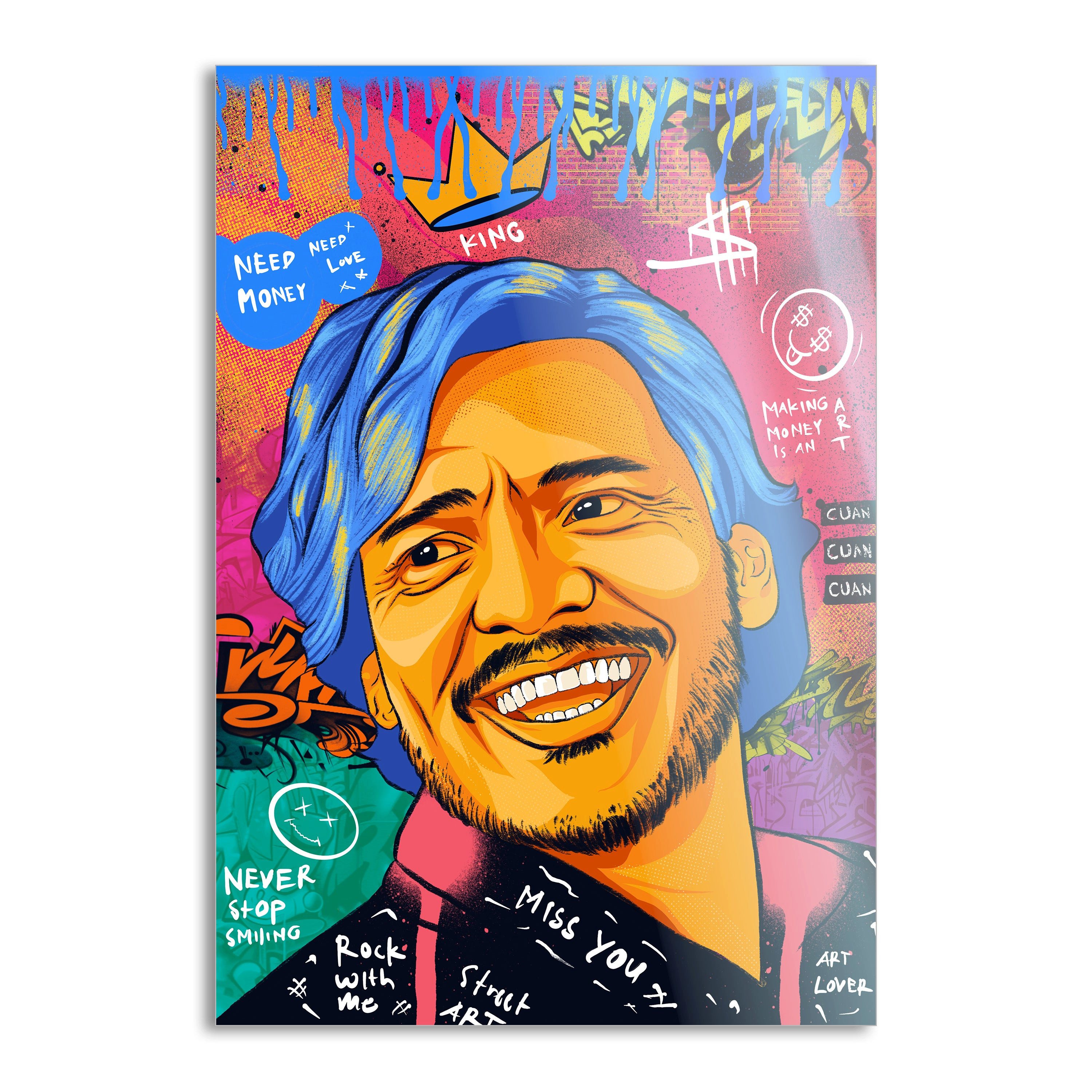 SimpleCanvas Wandbild Nicolas Pedro A - Leinwandbild Pop Art, Wandbild Pop Art, Portrait, Nicolas Pedro