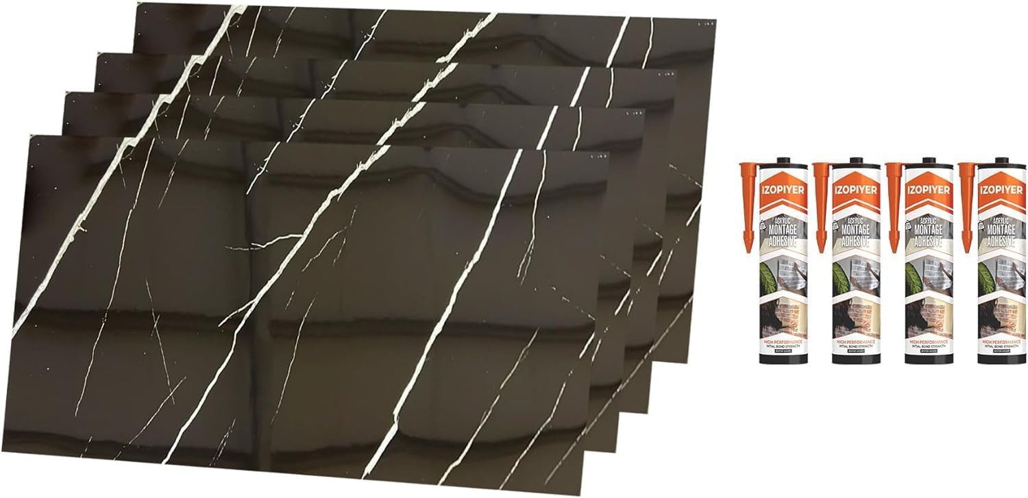 IZODEKOR 3D Wandpaneel IZODEKOR Wandverkleidung Marmoroptik 120x60cm Alternative zu Badfliese