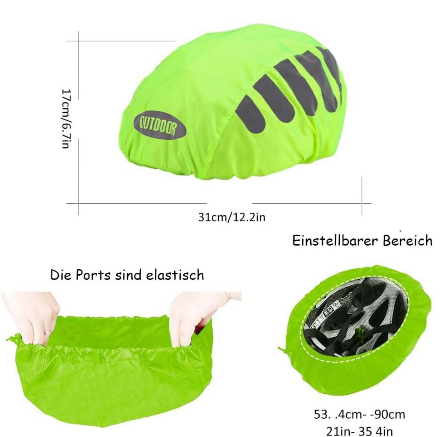 Agger Fahrradhelmüberzug Reflektierende Fahrrad Regenhaube, Universal Helm Überzug