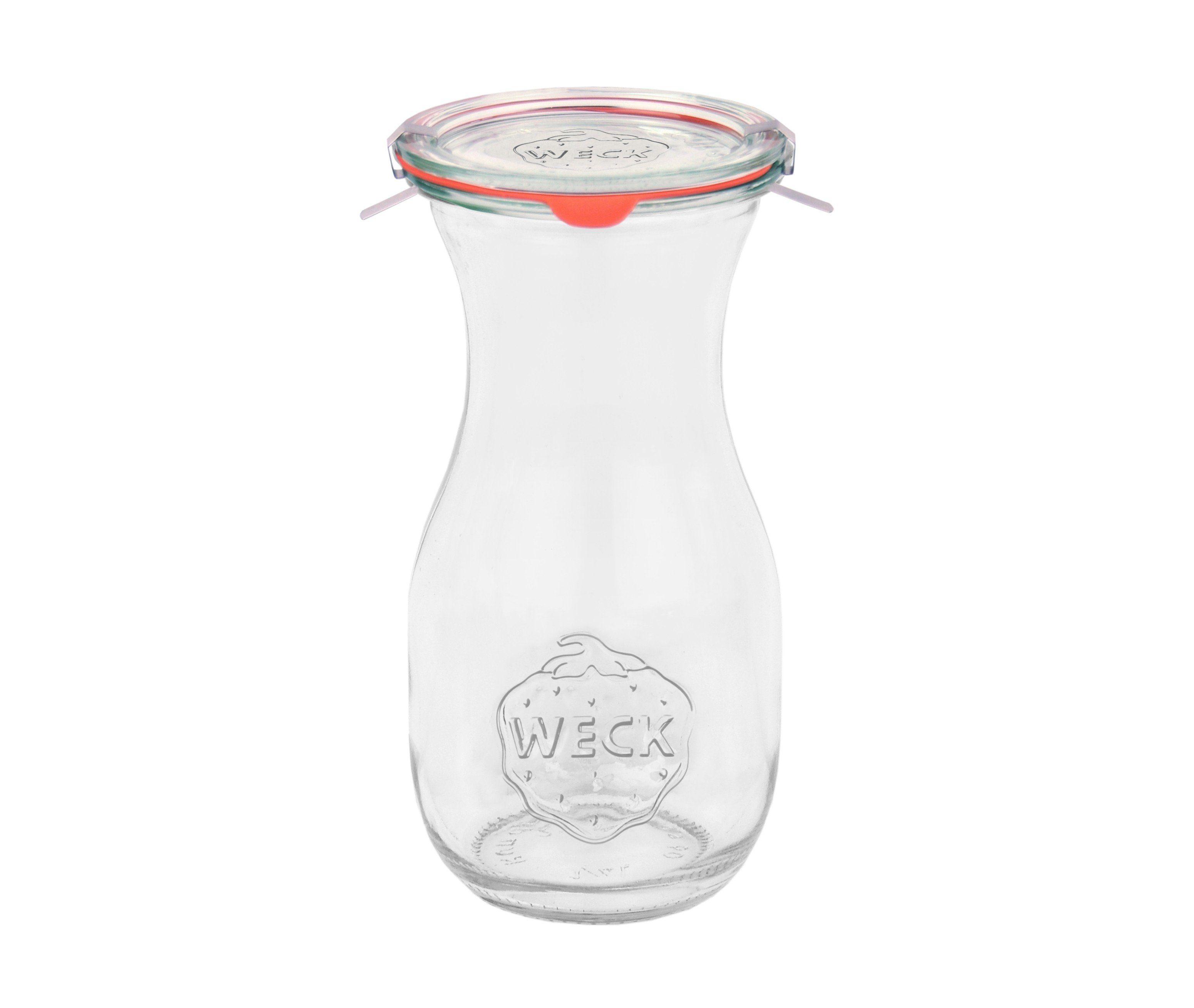 MamboCat Einmachglas 12er Set Einkochringe Deckeln Klammer, 290ml Gläser Saftflasche + Weck Glas