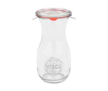 MamboCat Einmachglas 12er Set Weck Gläser 290ml Saftflasche + Deckeln Einkochringe Klammer, Glas