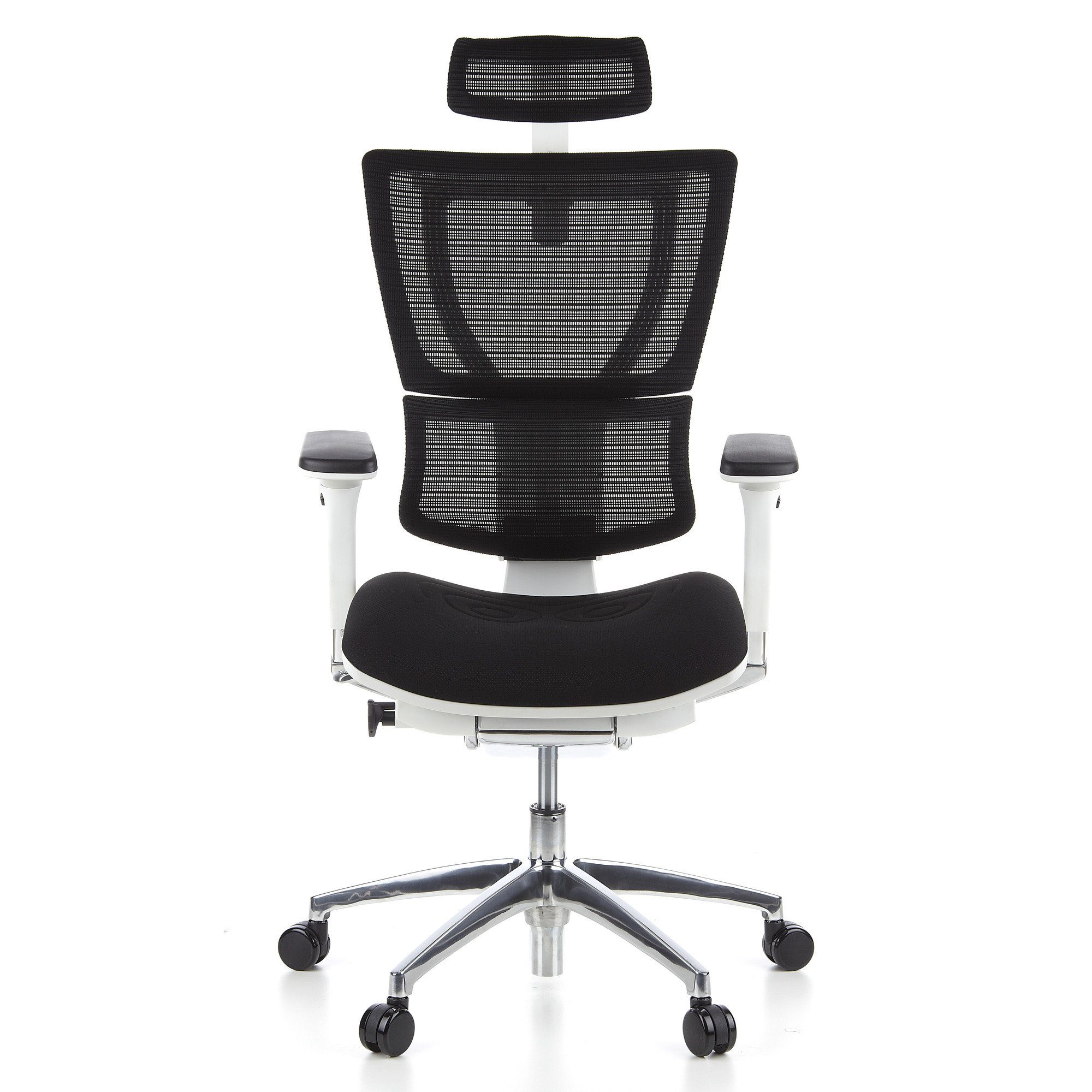 hjh OFFICE Drehstuhl Luxus Chefsessel ERGOHUMAN SLIM Stoff (1 St), Bürostuhl ergonomisch Schwarz/Weiß