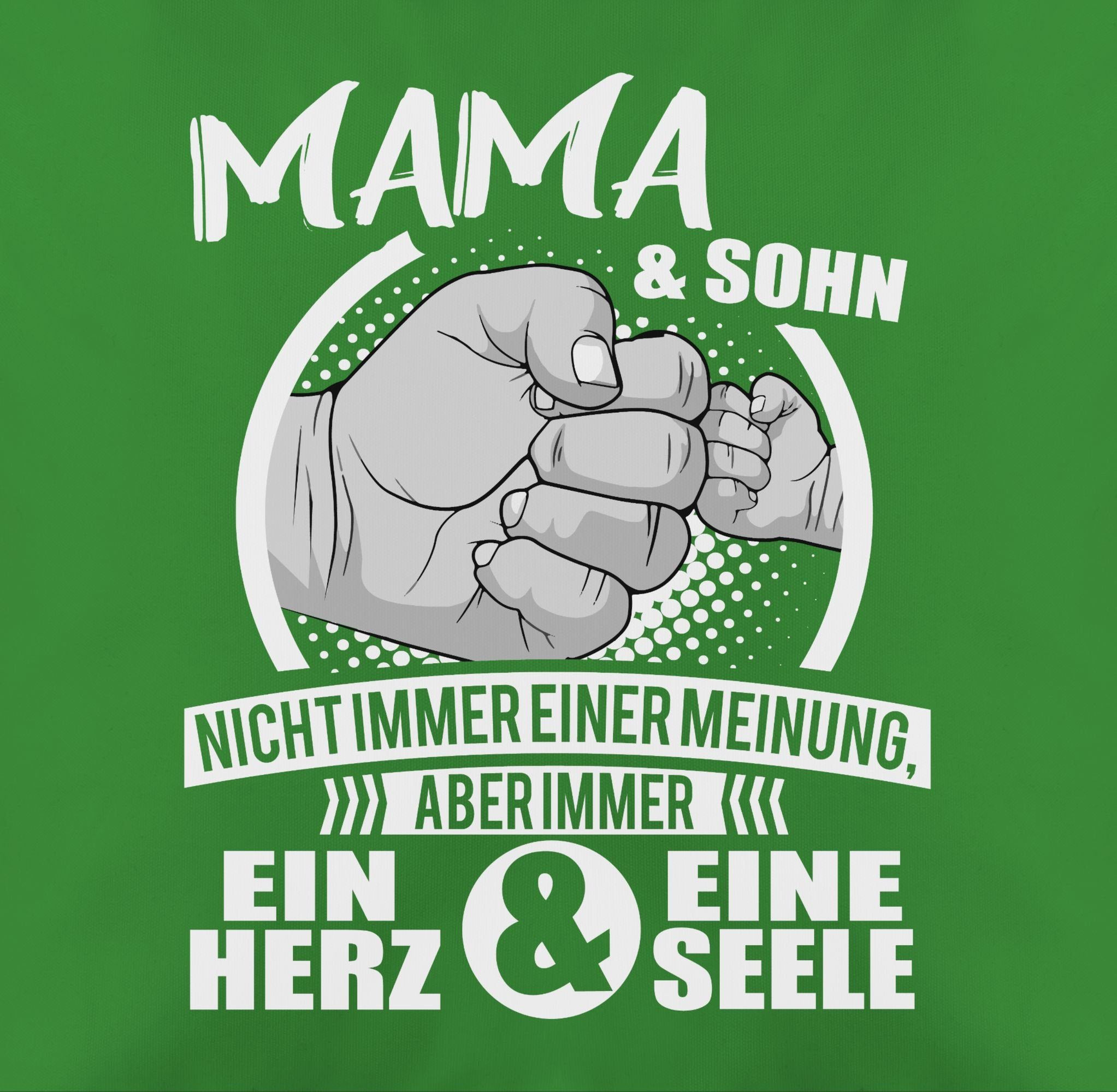 Mama Dekokissen Shirtracer & eine Herz Sohn Immer ein 3 & Seele, Muttertagsgeschenk Grün