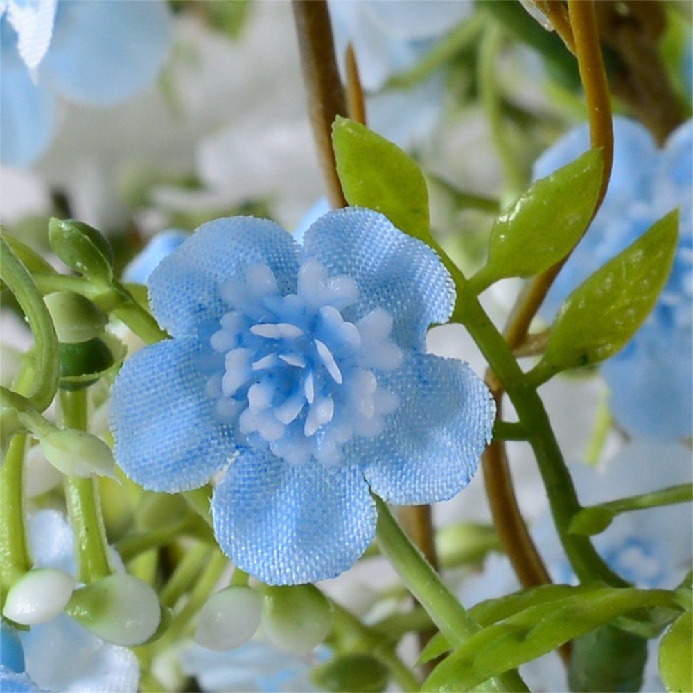 Kunstblumenstrauß Künstliche Blumen, Hochzeitsstrauß Heimdekoration 5Sträuße Rouemi, gefälschte Blumen, Blau