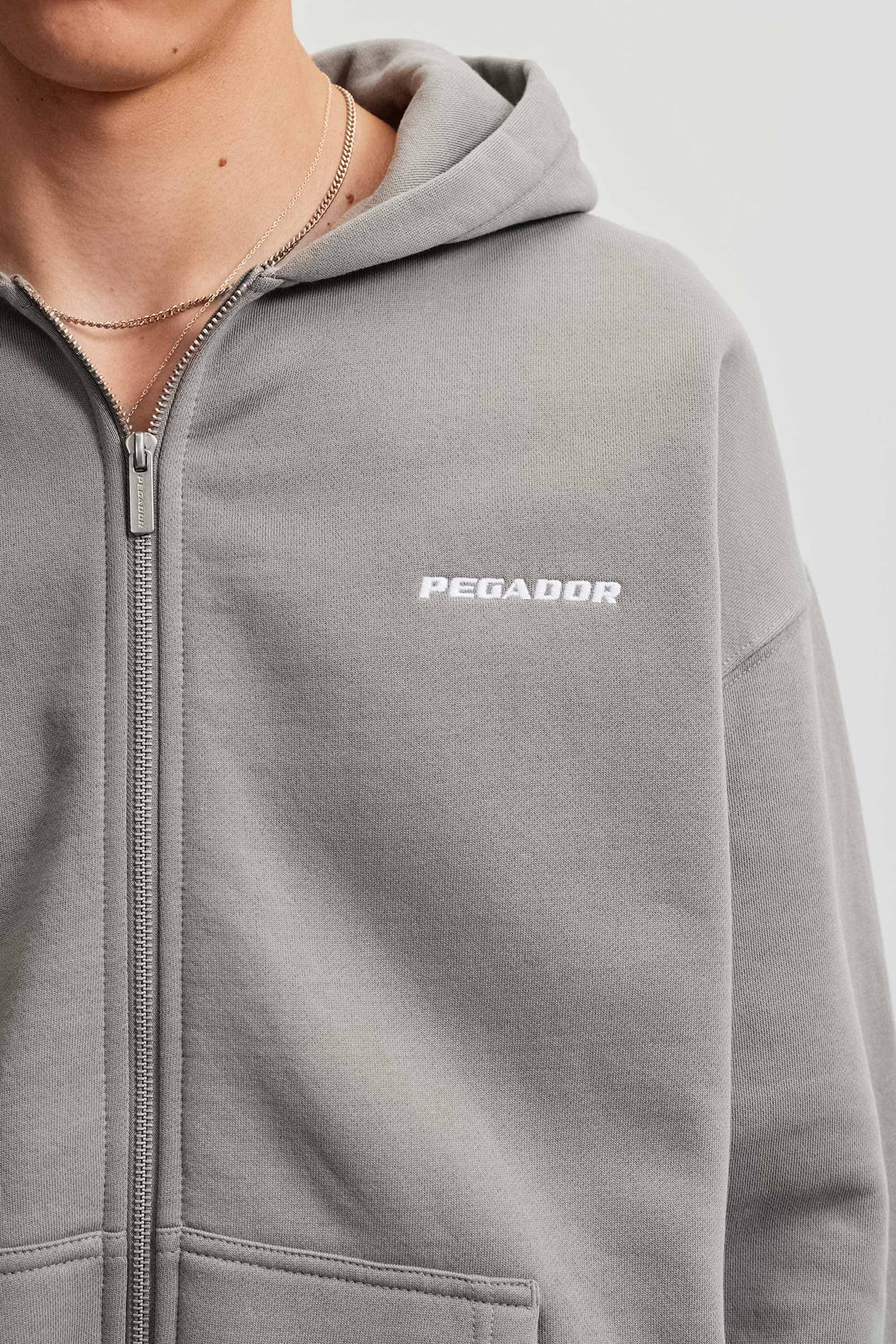 PEGADOR Kapuzensweatjacke Logo Oversized Sweat Jacket Baumwollmischung, oversize – Bild 5 von 5
