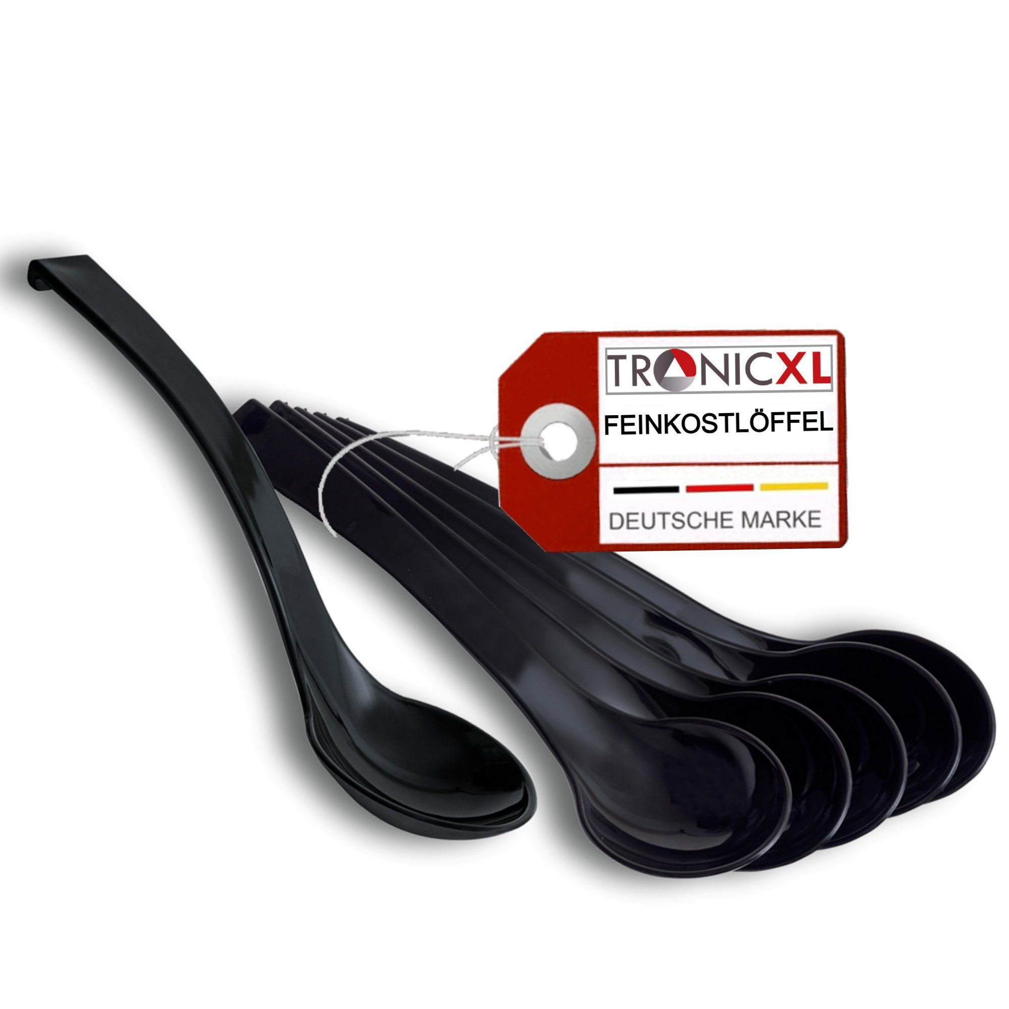TronicXL Servierlöffel 6 Stück SAN Feinkostlöffel Löffel Servier Feinkost Salat Schöpflöffel, spülmaschinengeeignet SAN Kunststoff Salat Oliven Kapern