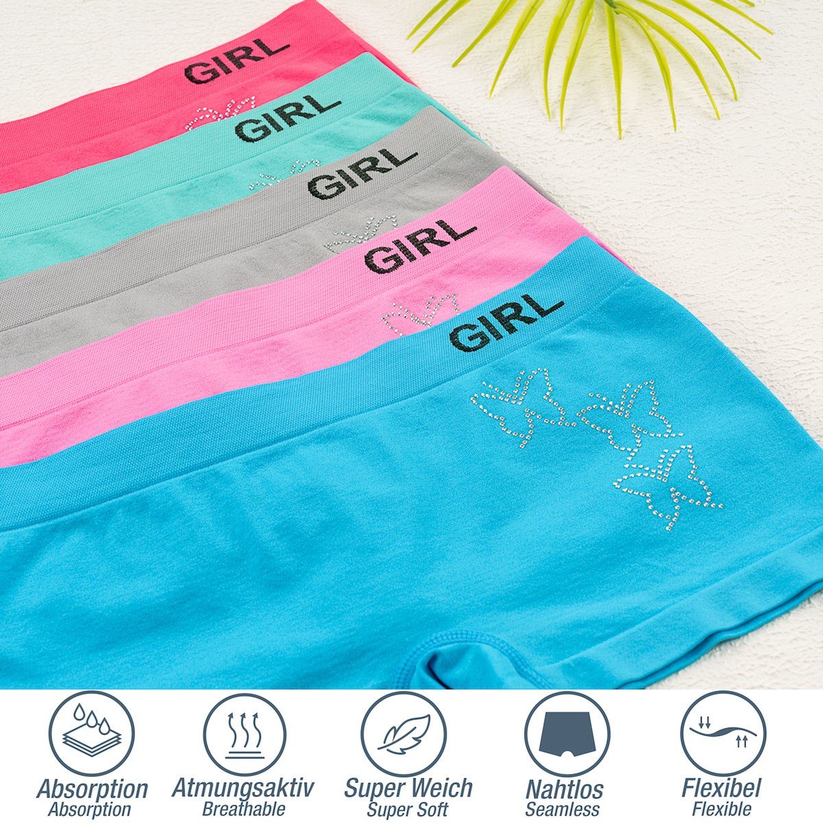 LOREZA Panty 10er Set Pantys Boxershorts - Strass (Spar-Packung, 10-St) – Bild 4 von 5