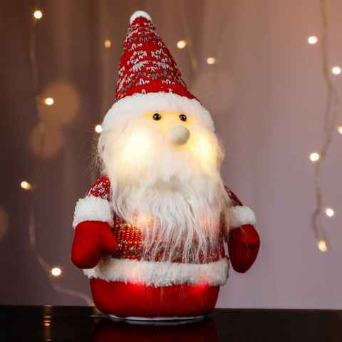 Haushalt International Weihnachtsfigur, LED Weihnachtsdeko - Weihnachtsmann - Inkl. Batterien - 25 cm