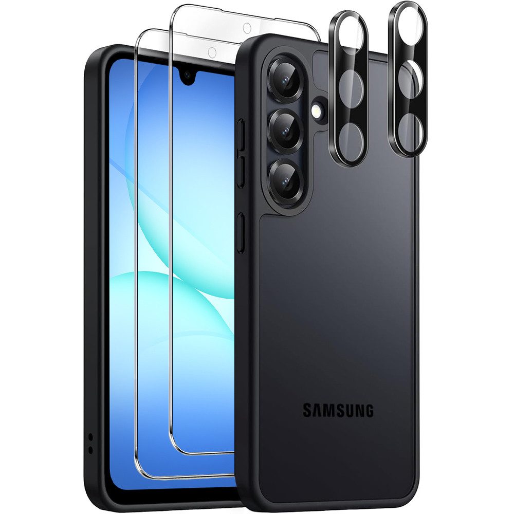 FITSU Handyhülle Hülle für Samsung Galaxy A17 (5G) Case mit Schutzglas und Kameraschutz 6,7 Zoll, Case für Galaxy A17 (5G) Hülle mit Schutzglas und Kameraprotektor