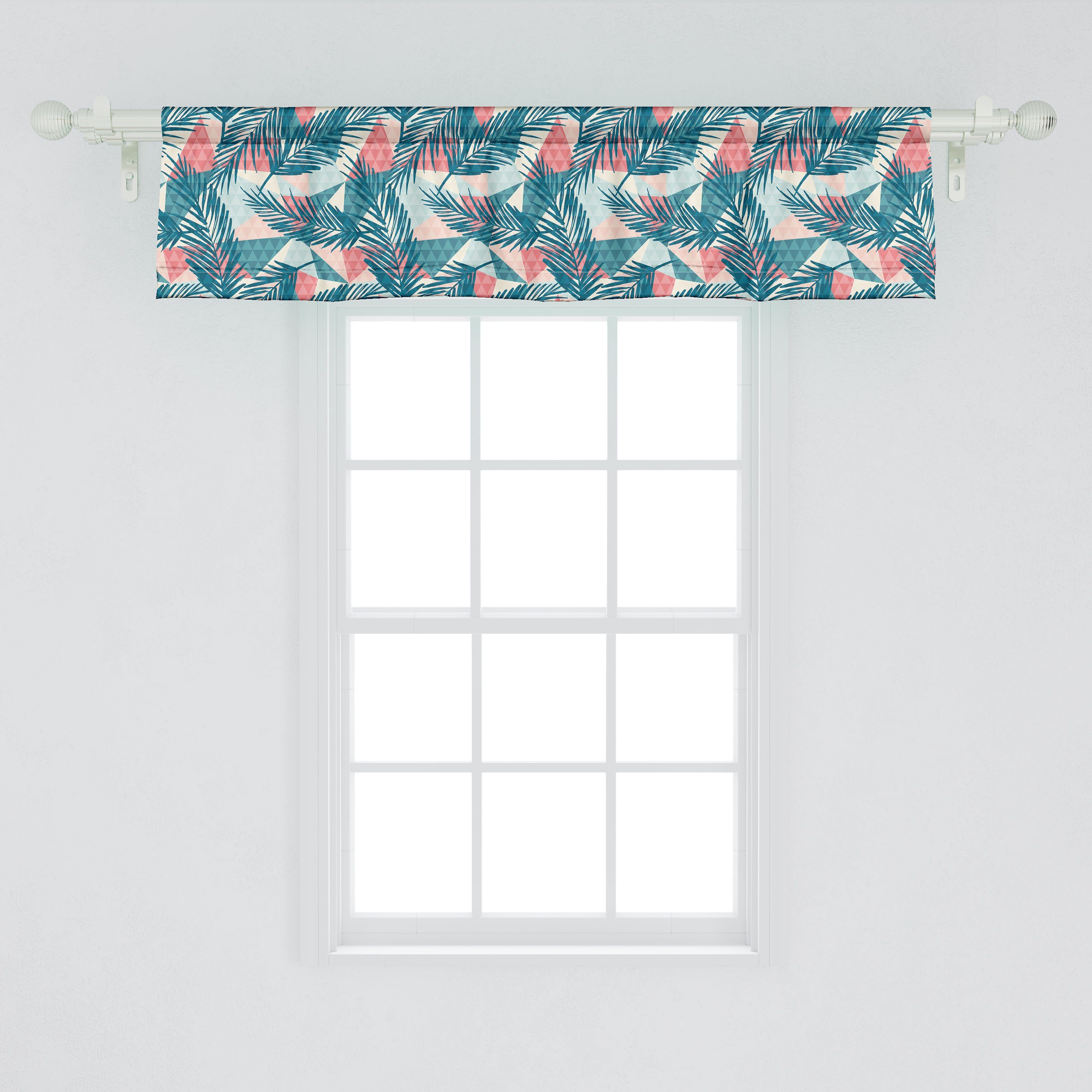 Kunst Abakuhaus, Microfaser, Blatt Polygonal mit Blätter Küche Volant Palmate Schlafzimmer für Vorhang Stangentasche, Scheibengardine Dekor