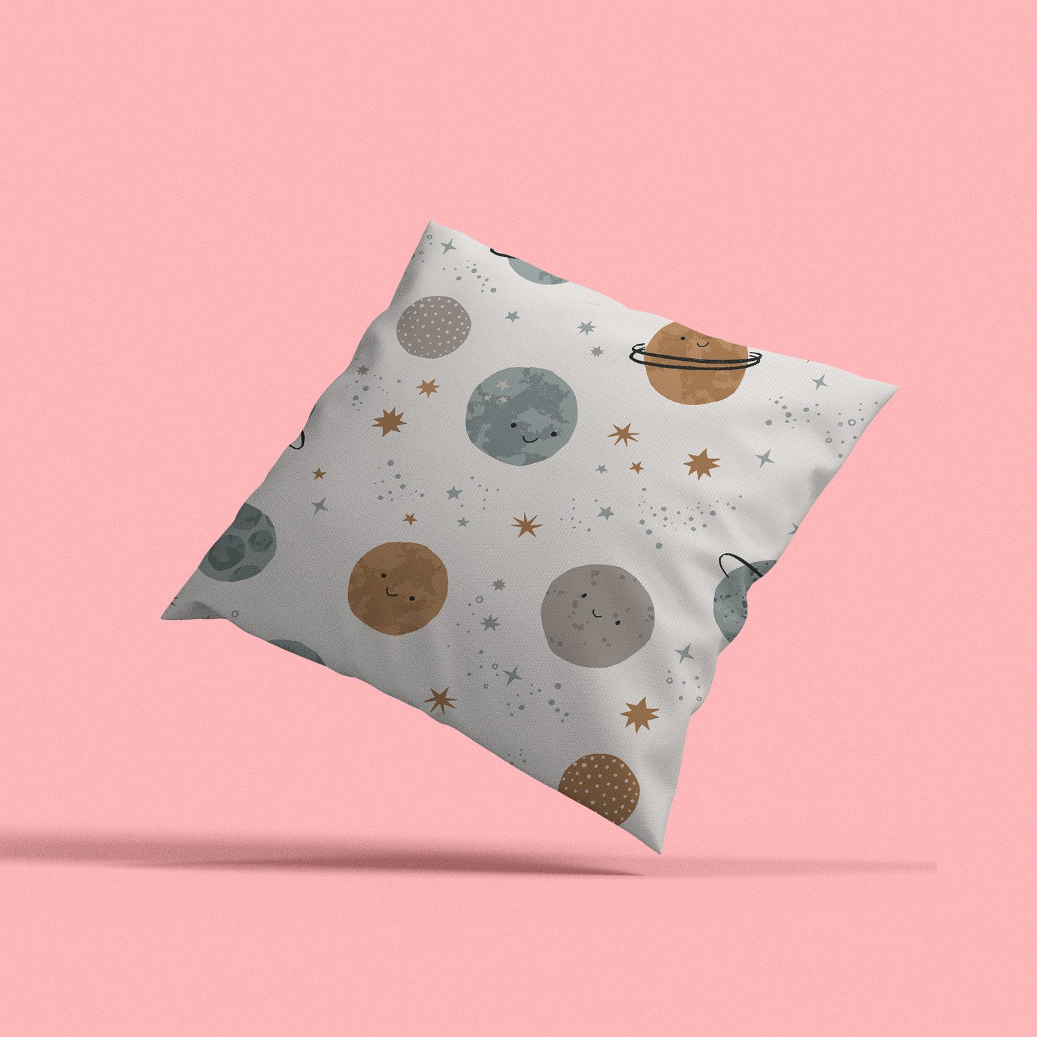 queence Dekokissen Sternensystem, Kissenhülle mit HD Premium Druck, geruchsneutral, 40x40cm