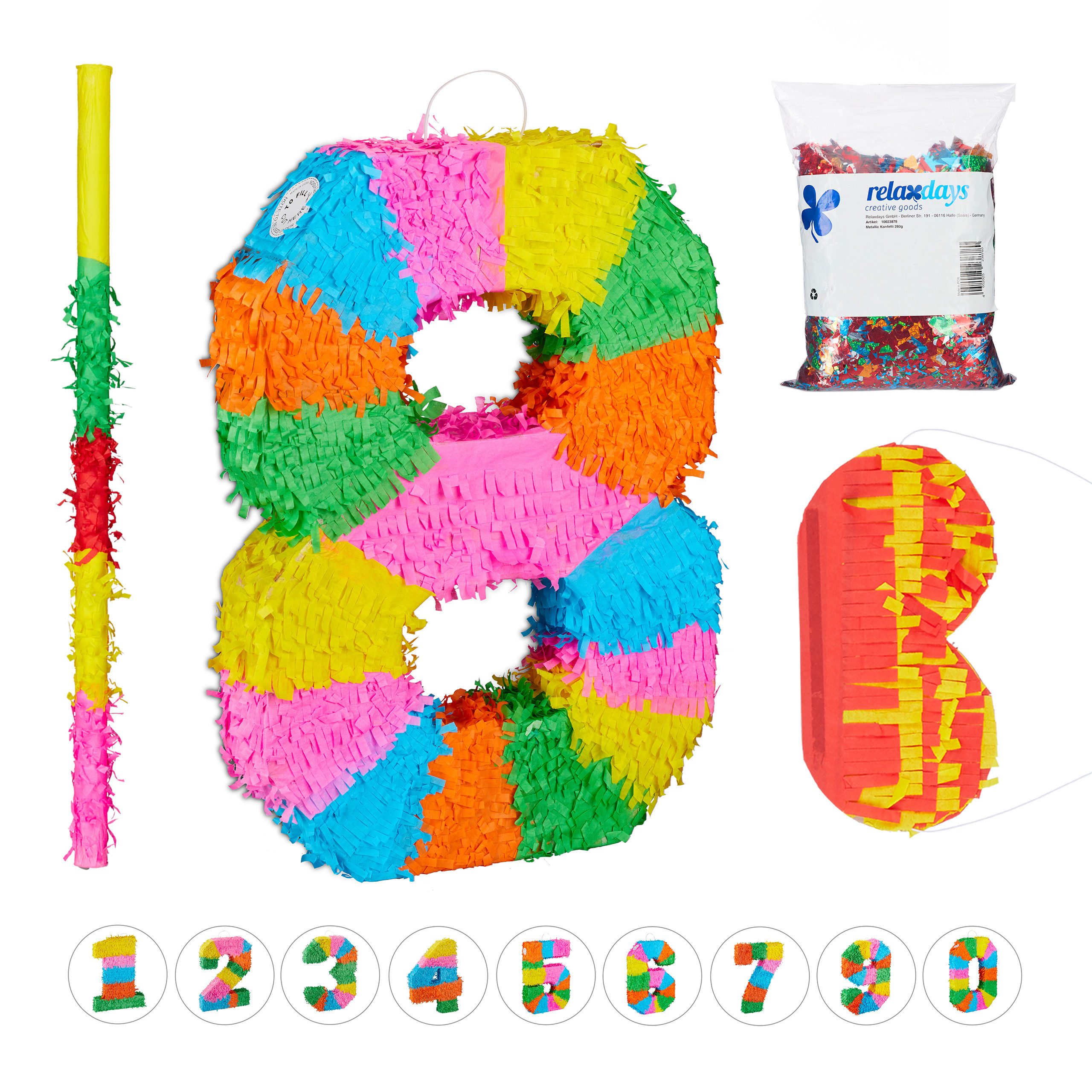 relaxdays Pinata 4-tlg. Pinata Set