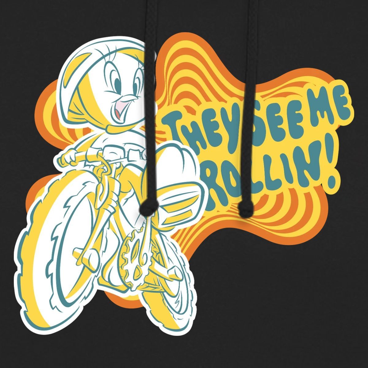 Spreadshirt Hoodie Looney Tunes They See Me Rollin' Tweety Fahrrad Unisex Hoodie (1-tlg)