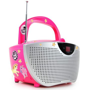 BigBen Stereoanlage (Tragbarer CD-Player Musik Stereo Anlage Sound Hi-Fi Boombox Radio pink)