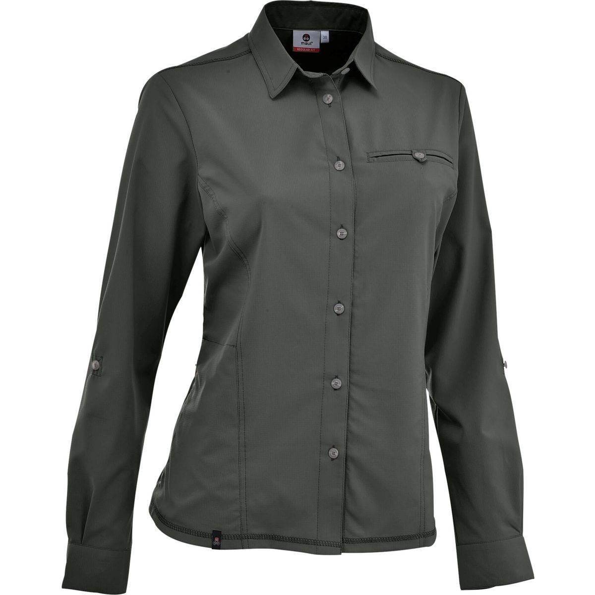 Maul Sport® Outdoorbluse Hochalm 4XT - 1/1 Krempelbluse uni elas. Schnelltrocknende, atmungsaktive Damenbluse mit Krempelärmeln und