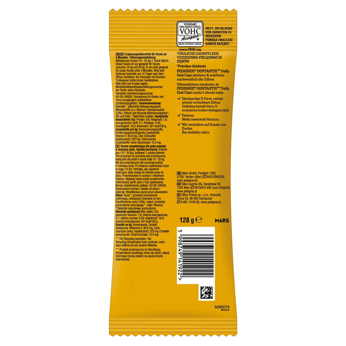 Pedigree DENTASTIX Daily Oral Care für mittelgroße Hunde - 14 x 5 Stück, für: Hund