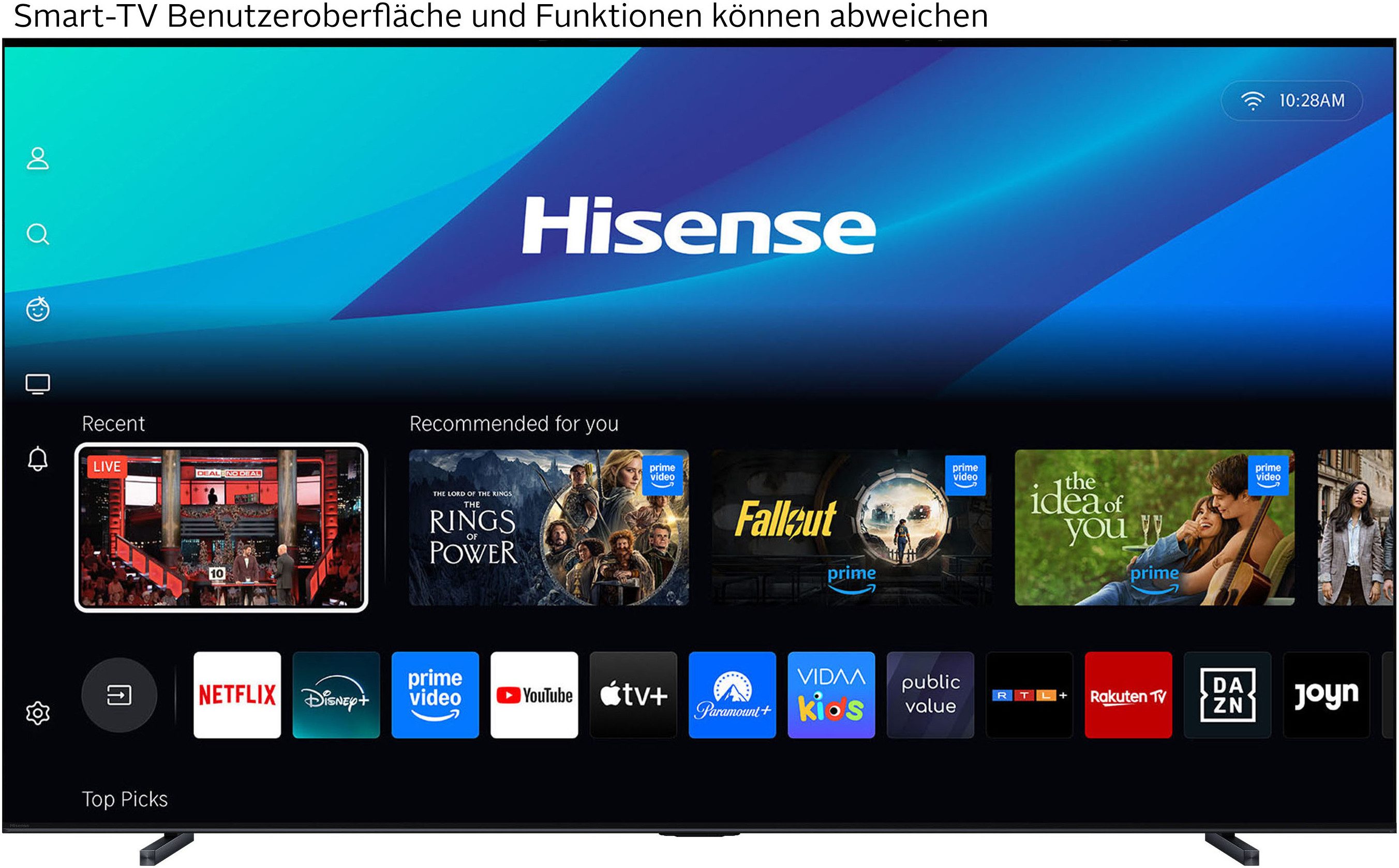 Hisense 100U7Q PRO QLED Mini LED-Fernseher (253 cm/100 Zoll, 4K Ultra HD, Smart-TV, 4K UHD MiniLED Smart TV)