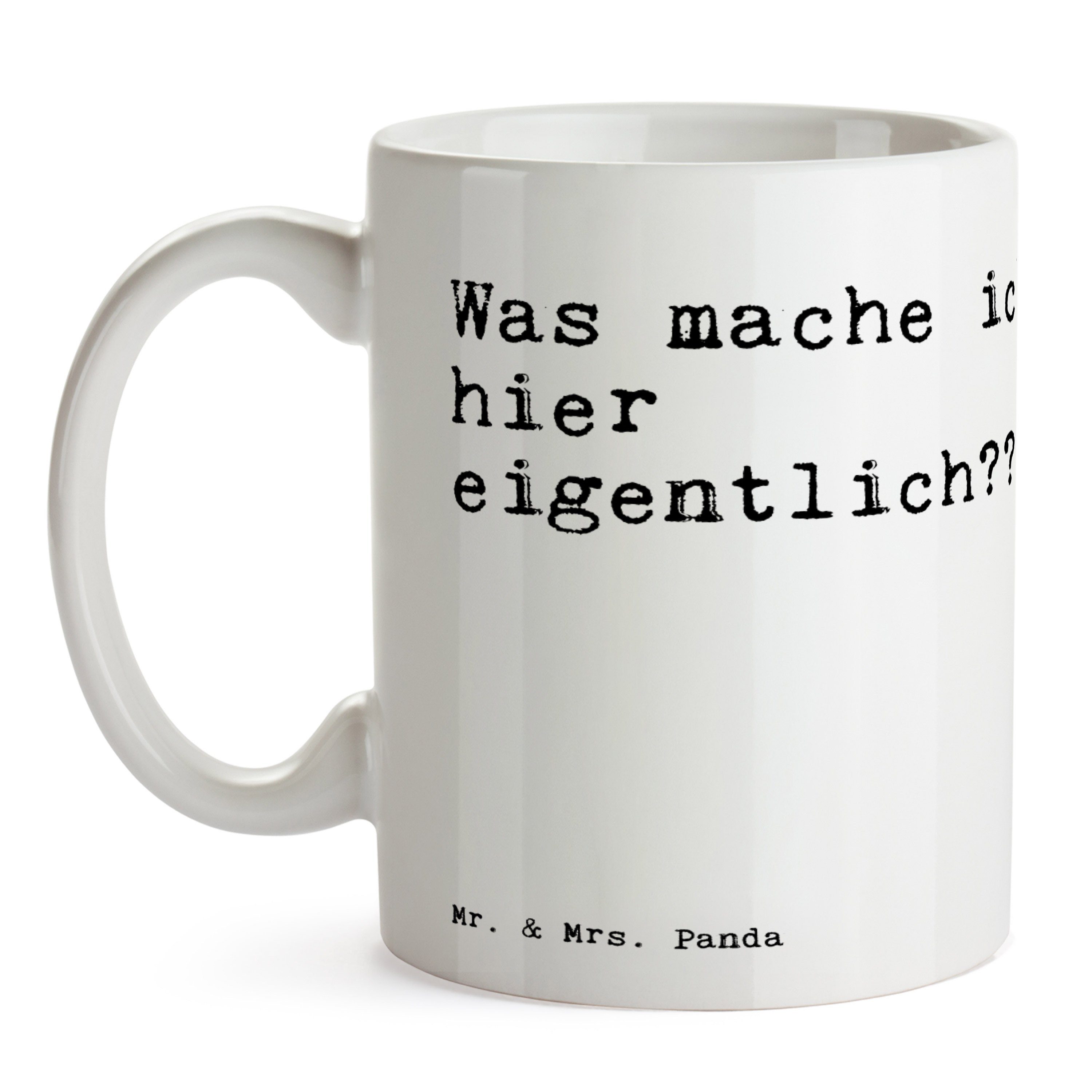 Mrs. Panda Keramik & - Weiß Was Beruf hier... Arbeit ich Lustig, Geschenk, Mr. - Ta, Büro Tasse mache