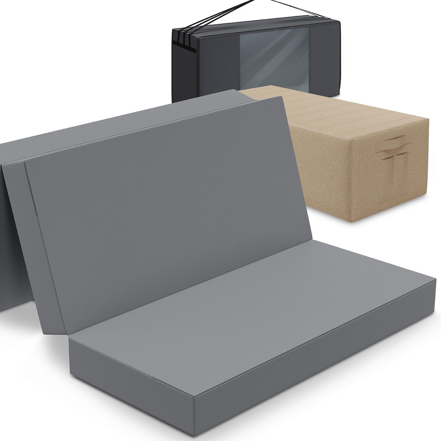 Klappmatratze Spar-Set inkl. Husse & Transporttasche, ELONEO, 15 cm hoch, versch. Größen & Farben