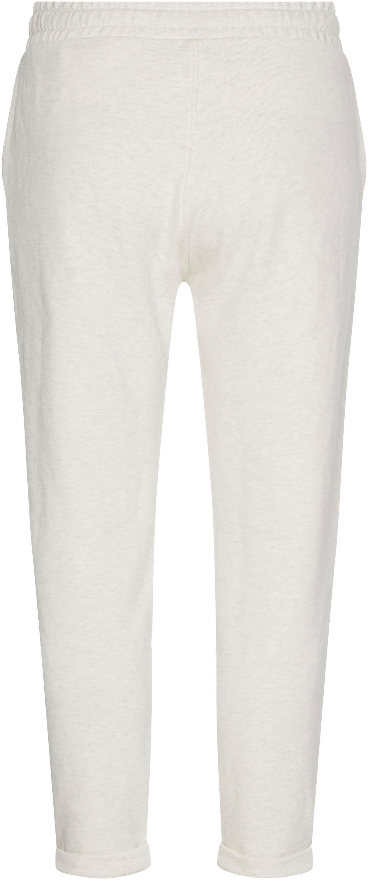 Tommy Hilfiger Sweatpants White-Heather Tommy Hilfiger Markenlabel ROUNDALL NYC mit TAPERED SWEATPANTS