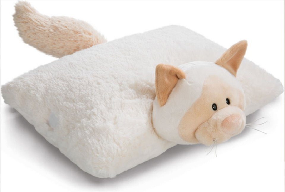 Nici Kuscheltier 40930 - Kuscheltierkissen Schneekatze, 40 x 30 cm (1-St)