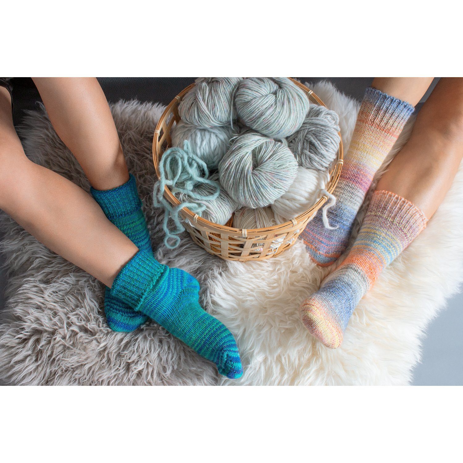 celodoro Umschlagsocken Damen & Herren Mouline Wollsocken mit Umschlag – Bild 2 von 4