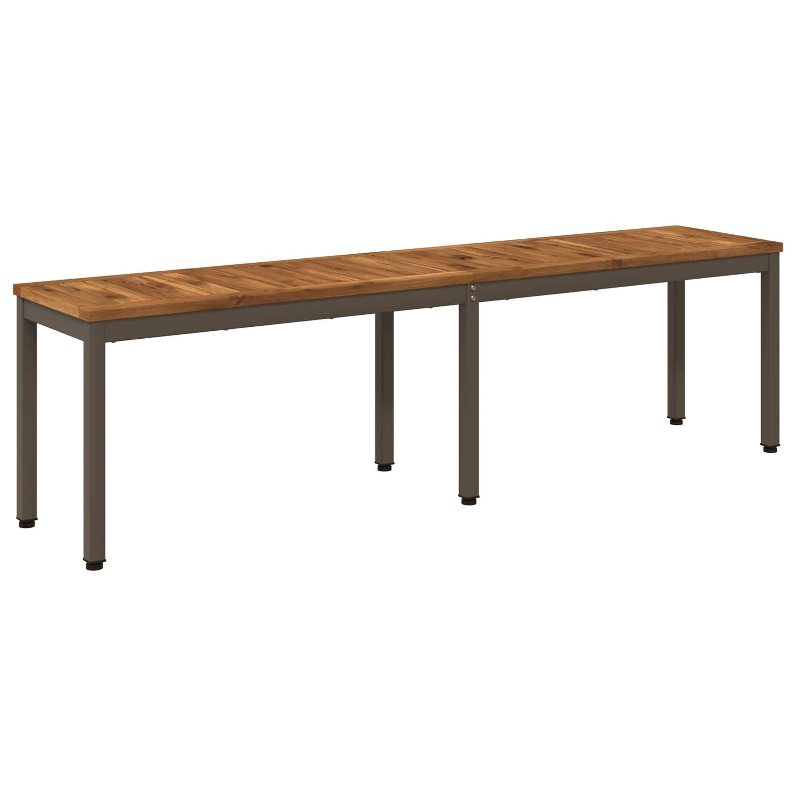 vidaXL Gartenbank Gartenbank 161 x 35 x 45 cm Massivholz Natur und Kaffee (1-St)