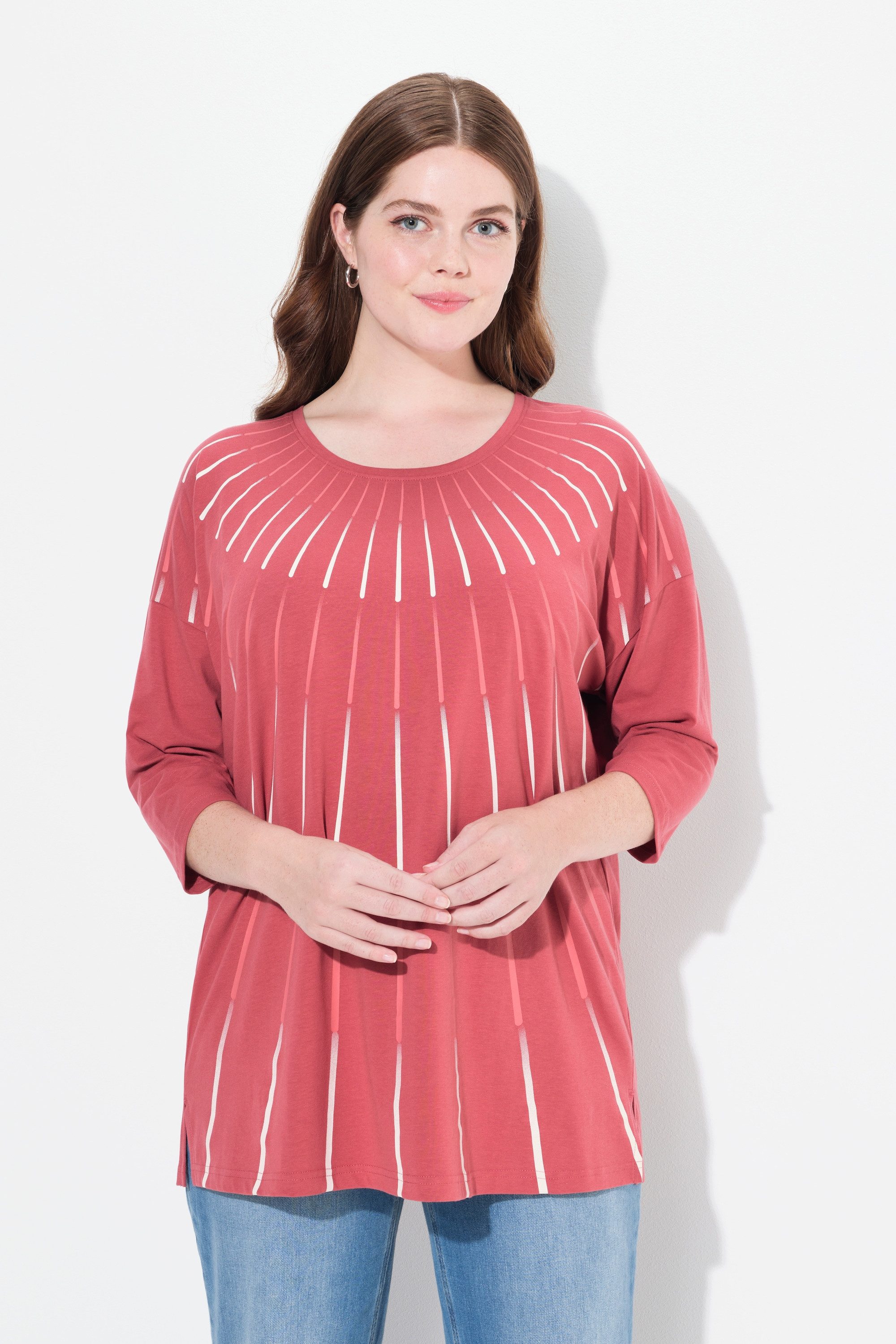 Ulla Popken Longsleeve Shirt Oversized Rundhals günstig online kaufen