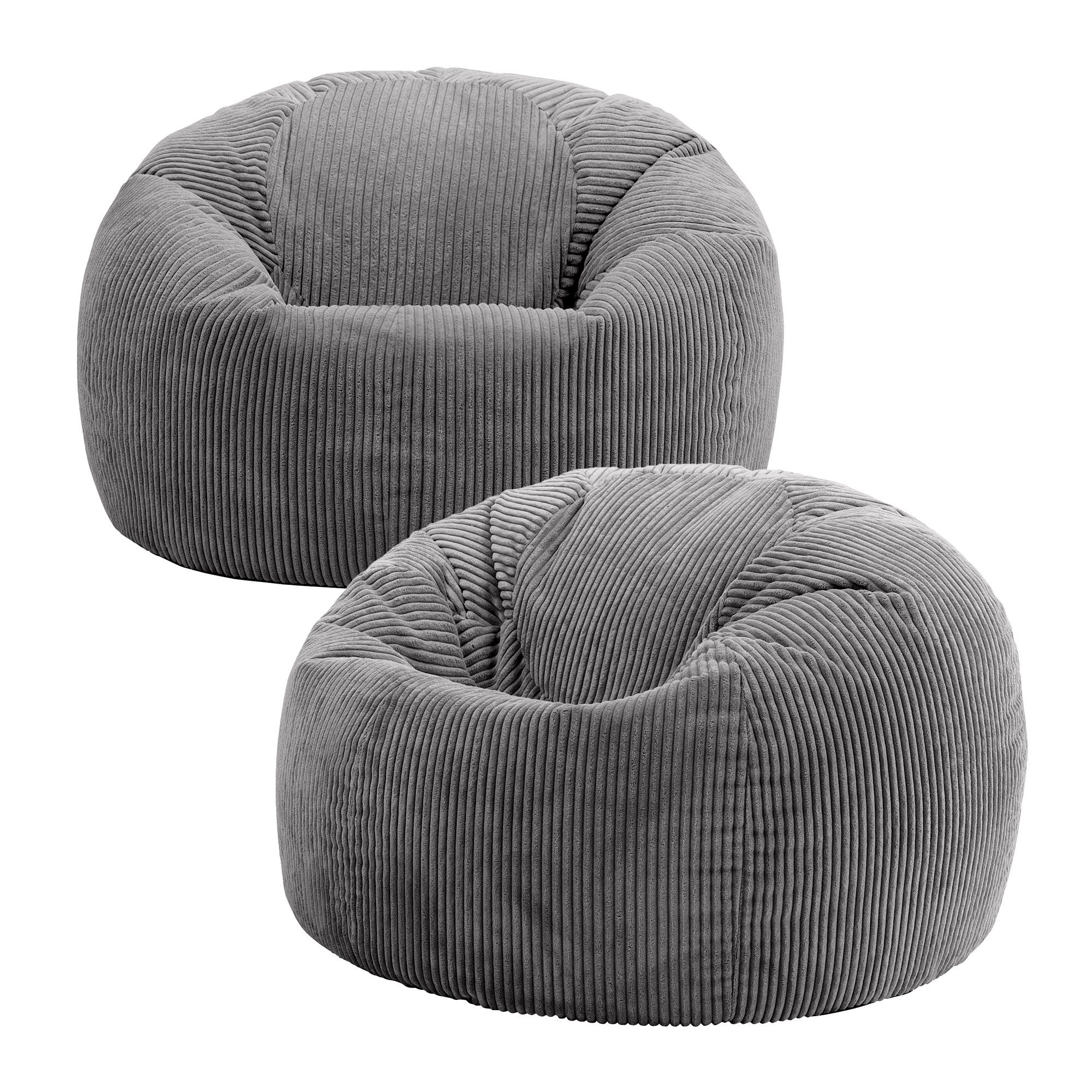 Sitzsack 2er Set Klassischer Sitzsack aus Cord „Kingston“